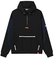 Order FILA Half-Zip Pullover Sweatshirt Black - Cotton Blend Casual Style F11M249211F-BK