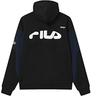 Lookbook FILA Half-Zip Pullover Sweatshirt Black - Cotton Blend Casual Style F11M249211F-BK