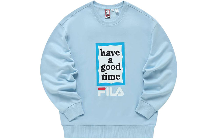 FILA Have A Good Time Blue Graphic Crewneck Unisex Long Sleeve Sweatshirt F11U149204F-LB