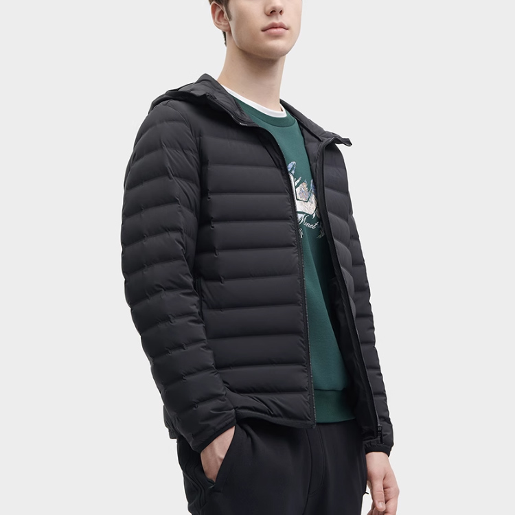 FILA HERITAGE  Black Hooded Windproof Down Jacket F11M348911F-BK 圖 6