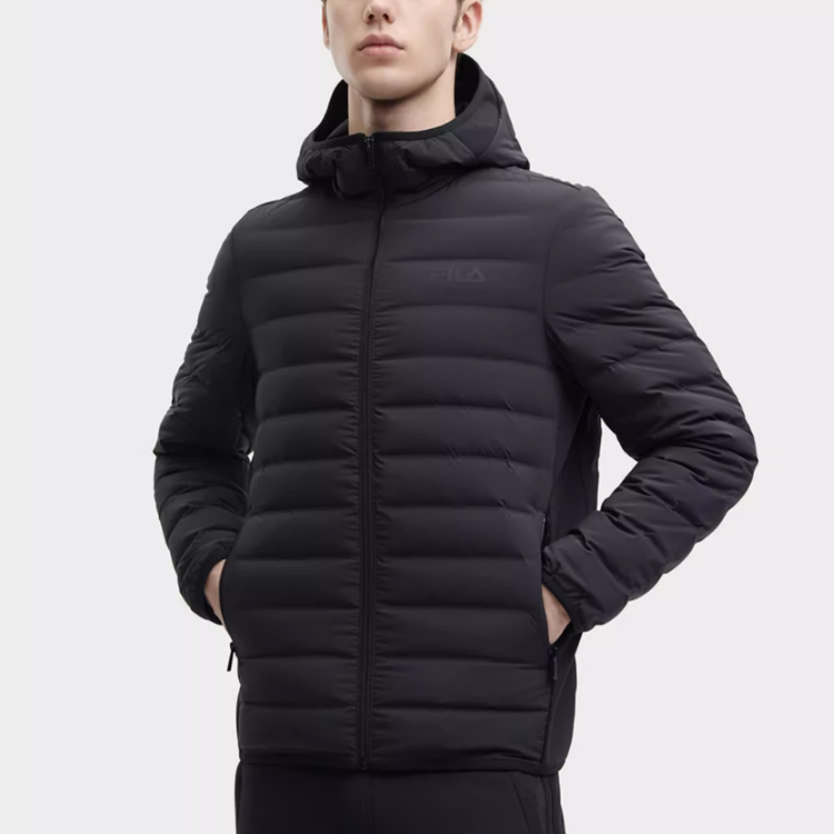 FILA HERITAGE  Black Hooded Windproof Down Jacket F11M348911F-BK 圖 7