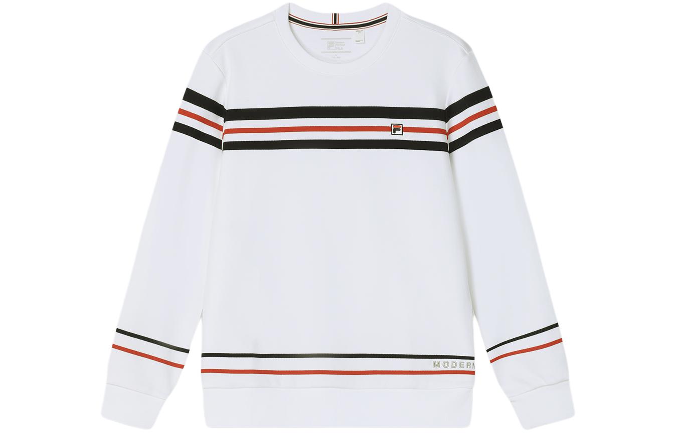 FILA Heritage Colorblock Striped Crewneck Sweatshirt Standard White F11M411204F-WT