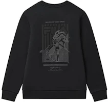 FILA Heritage Crewneck Sweatshirt Black with Back Letter Logo Print F11M318212FBK FILA Heritage Crewneck Sweatshirt Black with Back Letter Logo Print F11M318212FBK