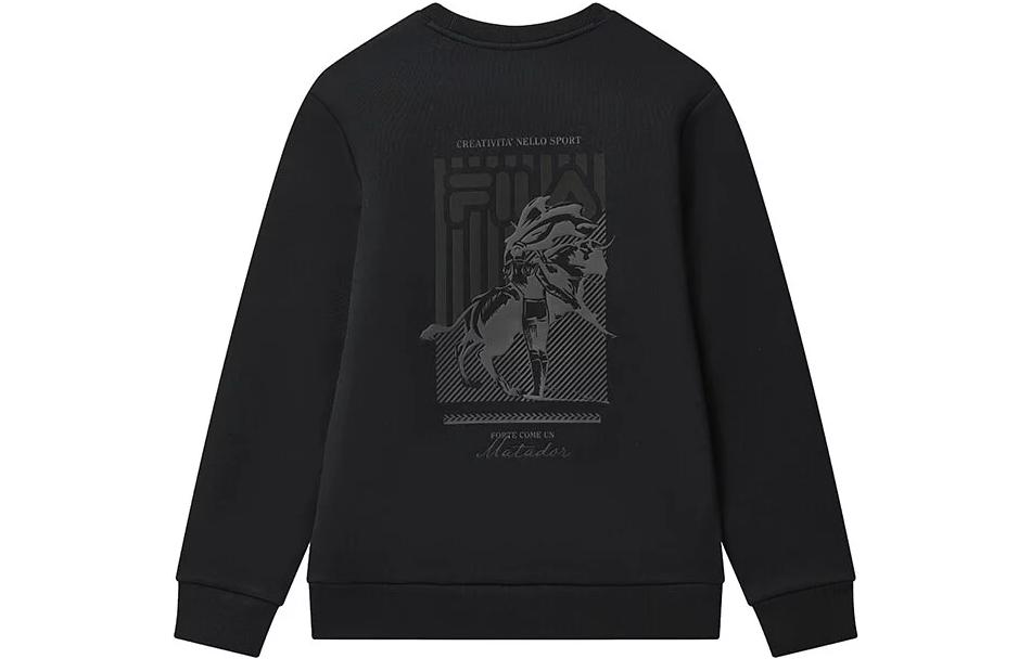 Order FILA Heritage 黑色圓領長袖後背字母Logo印花運動衫 F11M318212FBK