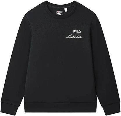 FILA Heritage 黑色圓領長袖後背字母Logo印花運動衫 F11M318212FBK Lookbook FILA Heritage 黑色圓領長袖後背字母Logo印花運動衫 F11M318212FBK