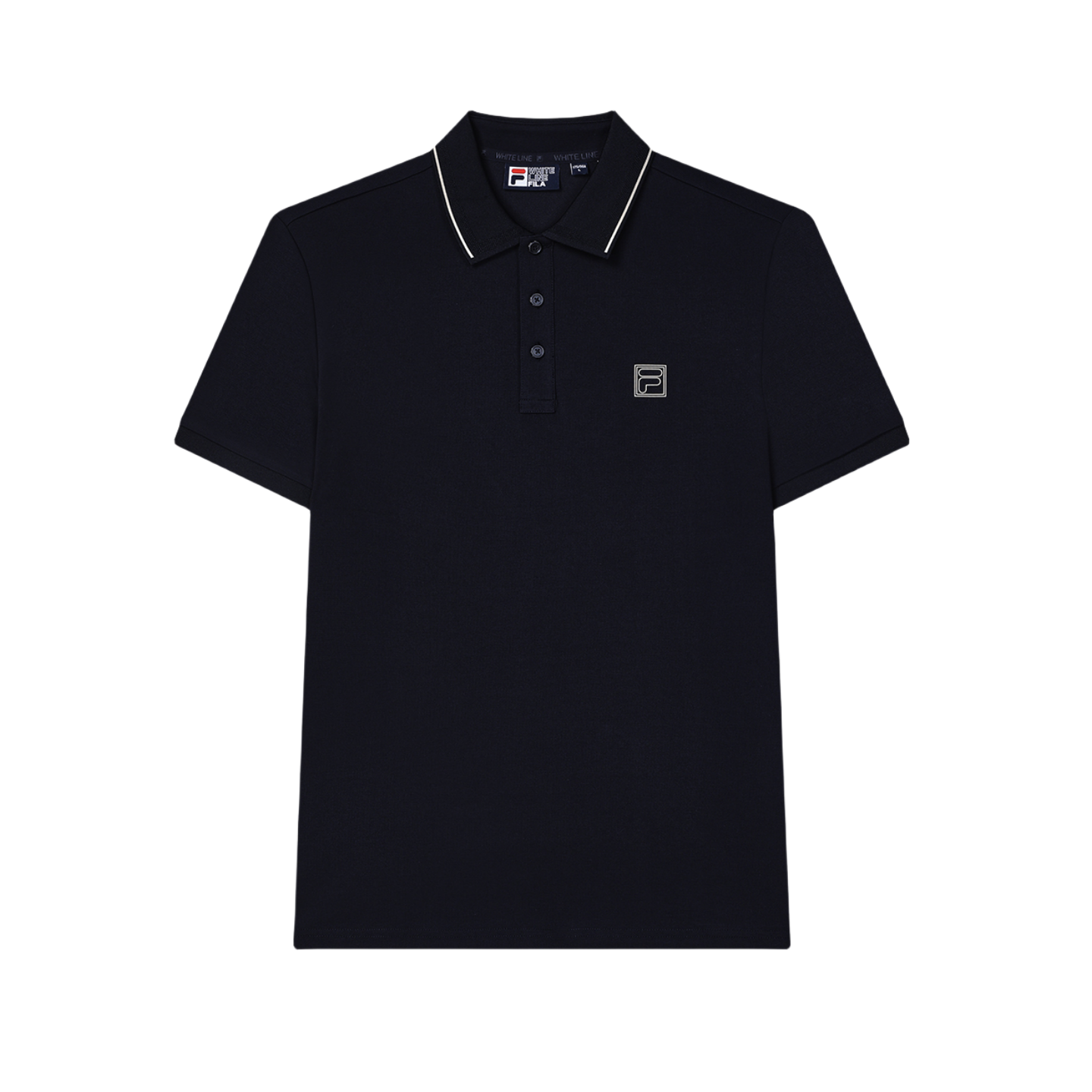 FILA Heritage Knit Breathable Stripe Polo Shirt Legend Blue F11M428119FNV