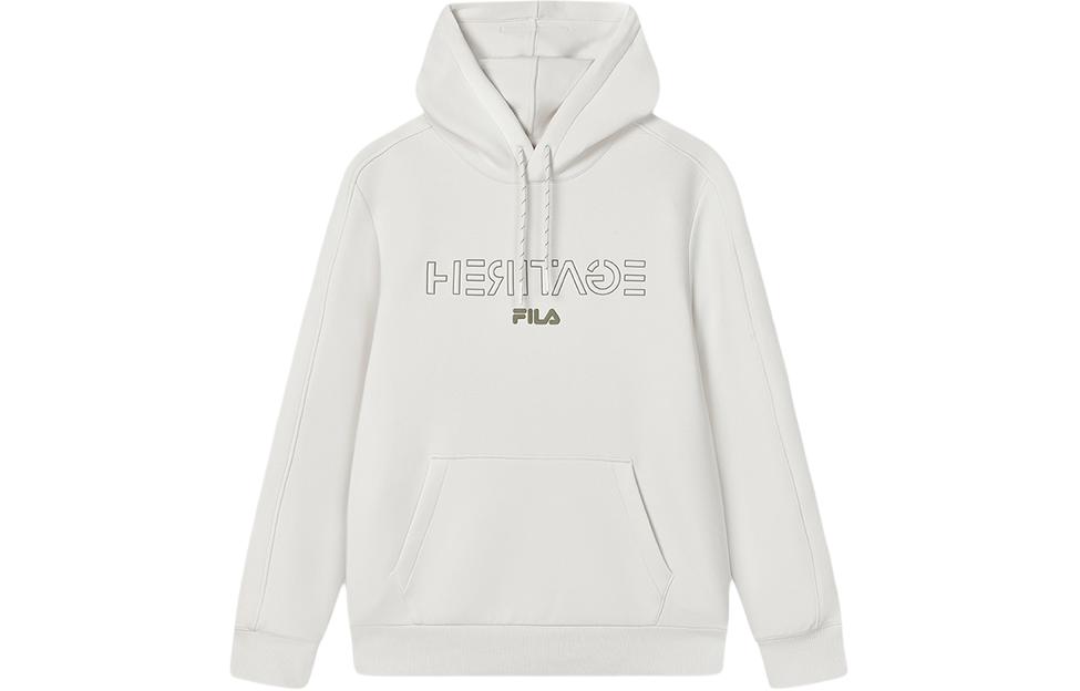 FILA Heritage Letter Hoodie in White Sand Grey F11M418213F-GY