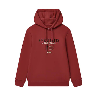 FILA Heritage Pullover Sweatshirt American Style Logo Print - Hot Red F11M318204F-RD