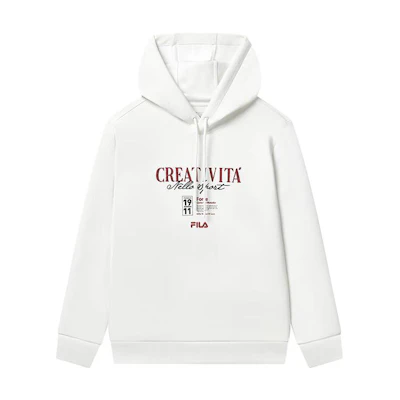 FILA Heritage Pullover Sweatshirt White with Letter Print F11M318204F-WT