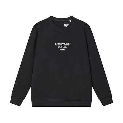 FILA Heritage Retro Sports Crewneck Pullover Sweatshirt - Black F11M418210F-BK