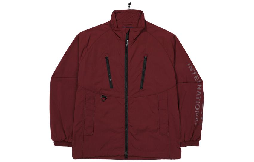 FILA High-Neck Zip-Up Jacket Brown Unisex with Letter Print Design FS2JKF3131X-DPM