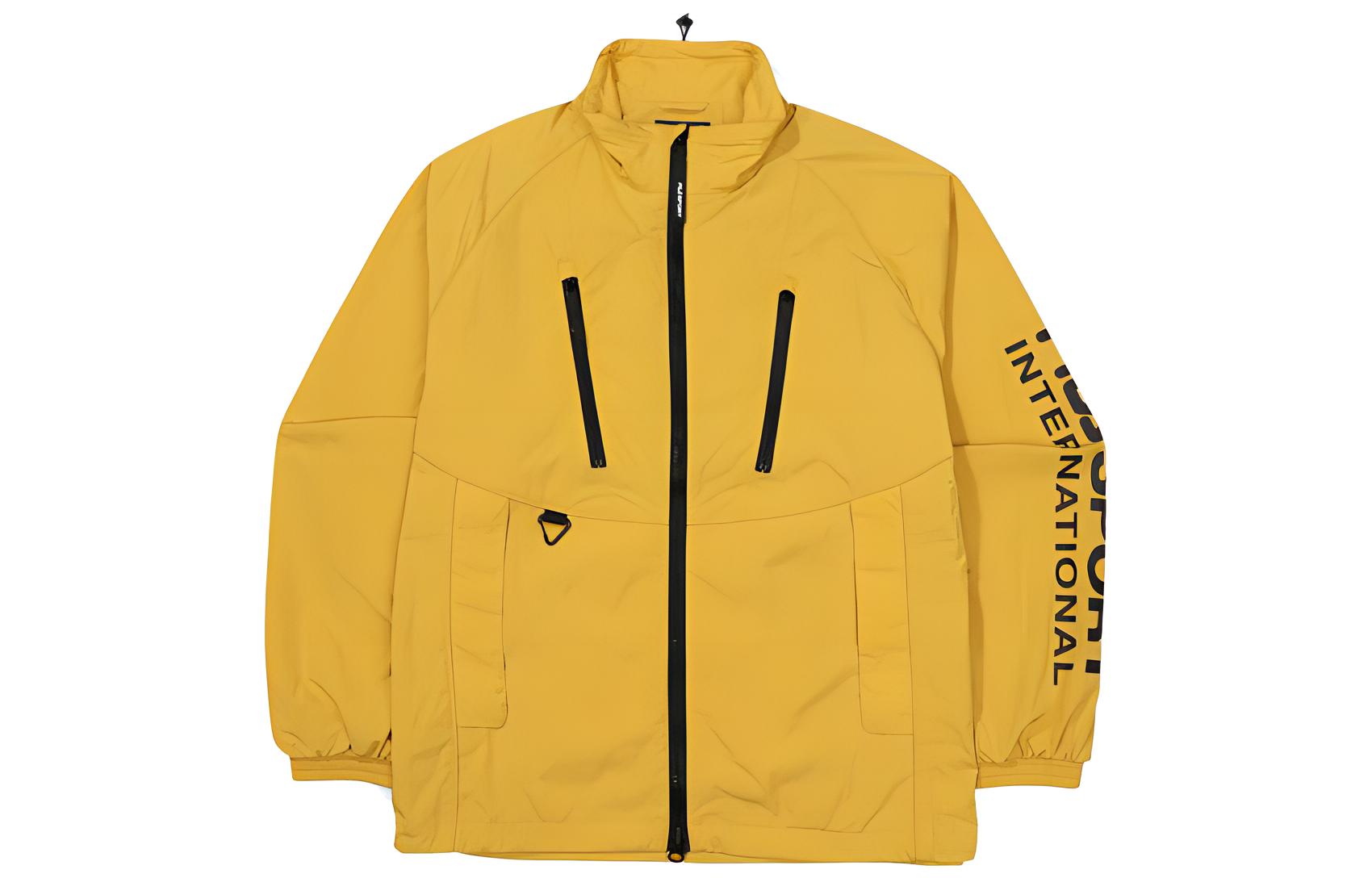 FILA High Neck Letter Print Jacket Unisex Mustard Yellow FS2JKF3131XMUD