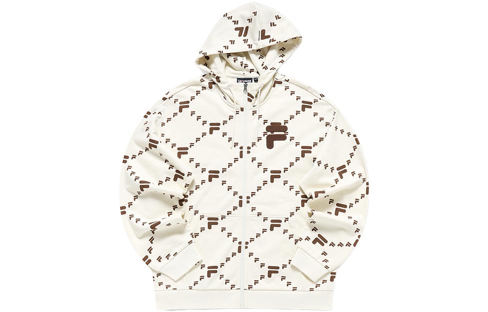 FILA Hoodie Unisex Vintage White Pullover with Drawstring T11U316501A-IV