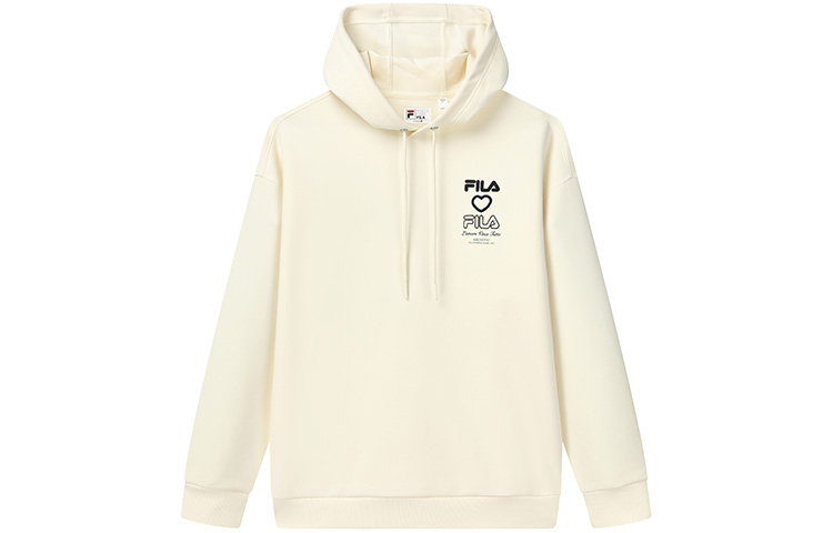 FILA Hoodie with Logo Lettering in Off-White F11M219211FIV