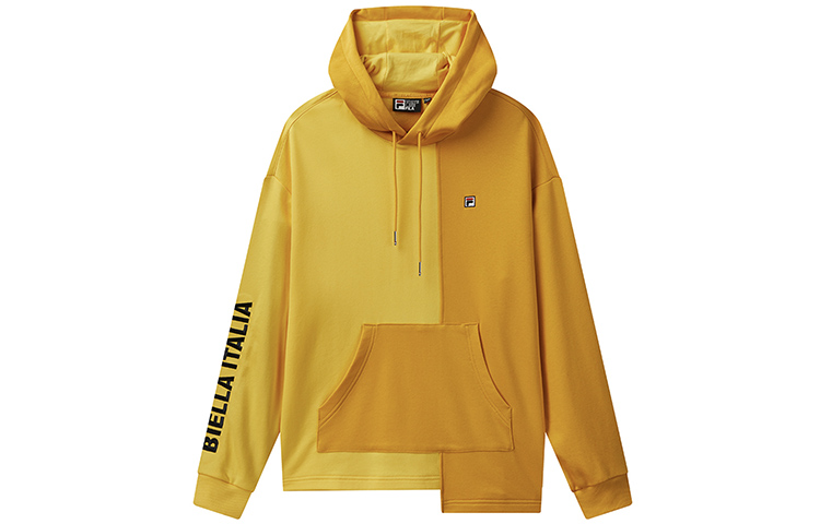 FILA Irregular Patchwork Logo Hoodie Rhine Yellow F51M048204F-YE