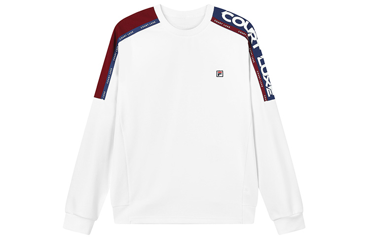 FILA Jade White Pullover Sweatshirt with Embroidered Logo & Letter Print A11M133222F-WT