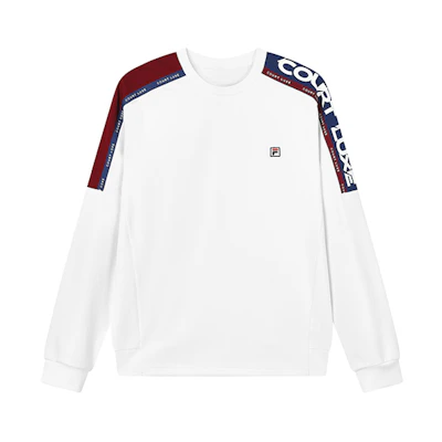 FILA Jade White Pullover Sweatshirt with Embroidered Logo & Letter Print A11M133222F-WT