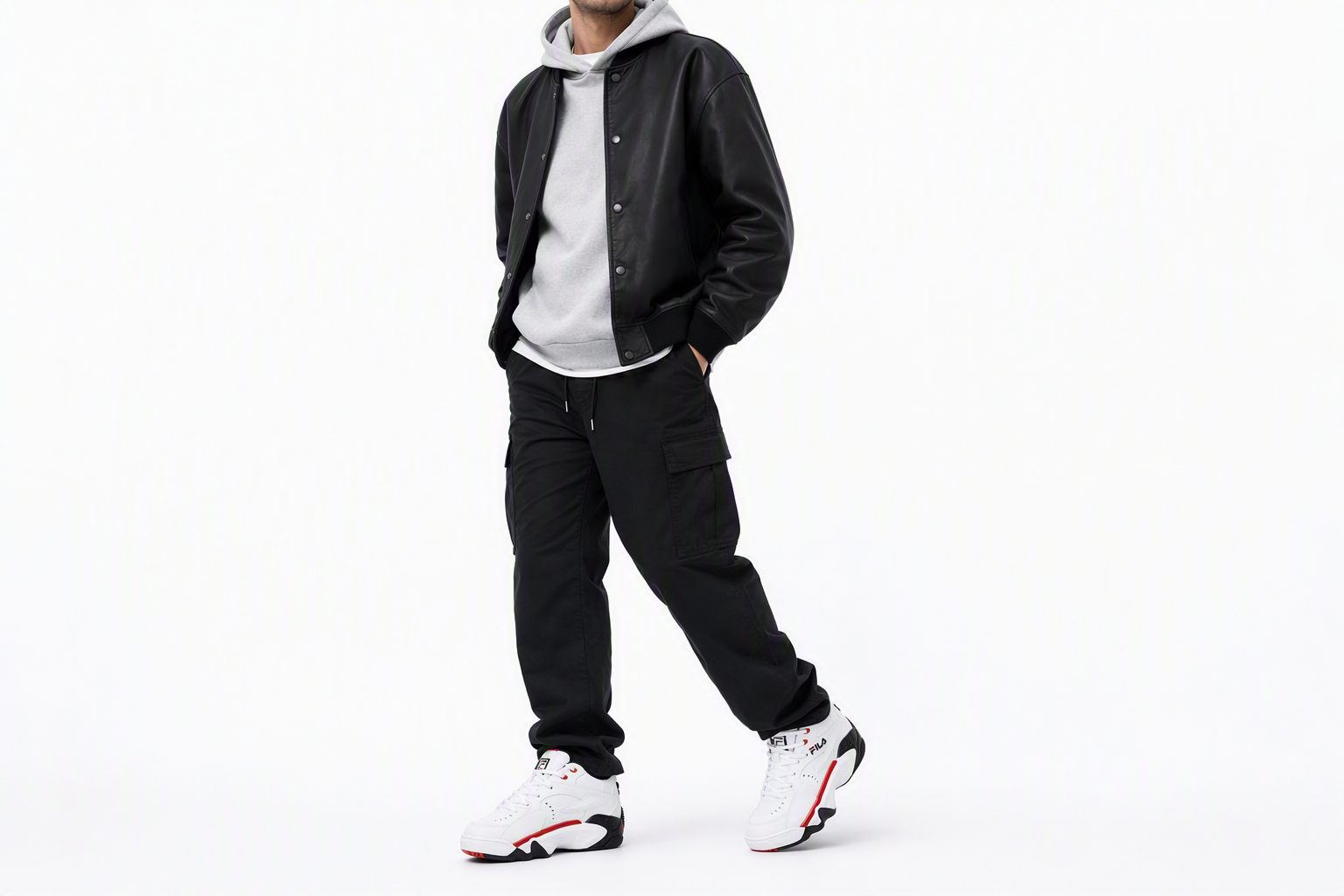 Order FILA斐樂 Jamball Mid 中筒 復古籃球鞋 男款 白黑