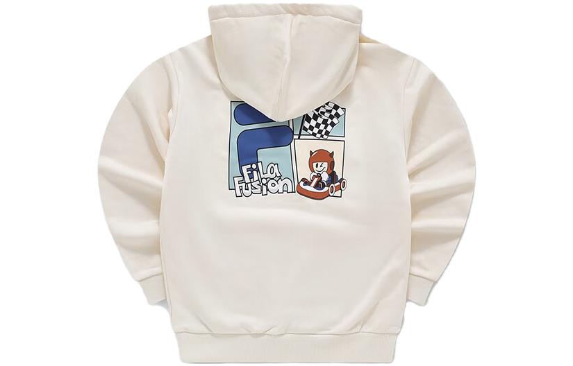 FILA Karting Cartoon Logo Hoodie Loose Fit Unisex Beige T11U343207FBG