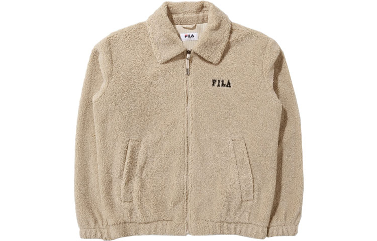 FILA Khaki Casual Solid Color Polo Collar Jacket FS2PLD4101X-BEG