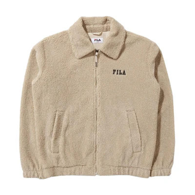 FILA Khaki Casual Solid Color Polo Collar Jacket FS2PLD4101X-BEG