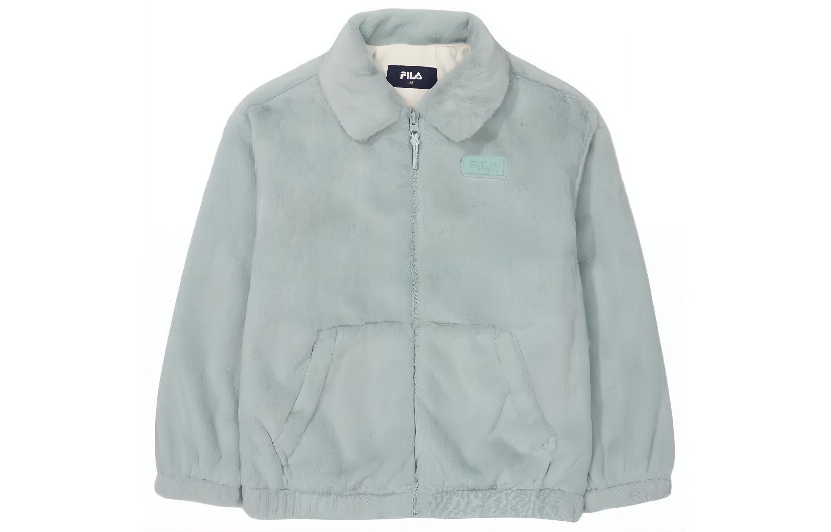 FILA Kids Logo Fleece Pullover Light Green Unisex Casual Sweater FK2PLF4002X-SAG