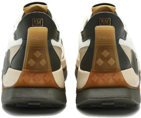 FILA KM アスレチックシューズ 白/ベージュ/緑 F12M333103FBP Lookbook FILA KM アスレチックシューズ 白/ベージュ/緑 F12M333103FBP