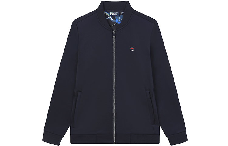 FILA Knit Baseball Collar Jacket in Legendary Blue - Fall Fashion Style F51M338508FNV