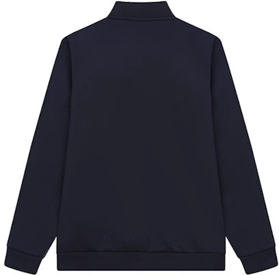 FILA Knit Baseball Collar Jacket Biru Legendary - Gaya Fashion Musim Gugur F51M338508FNV Lookbook FILA Knit Baseball Collar Jacket Biru Legendary - Gaya Fashion Musim Gugur F51M338508FNV