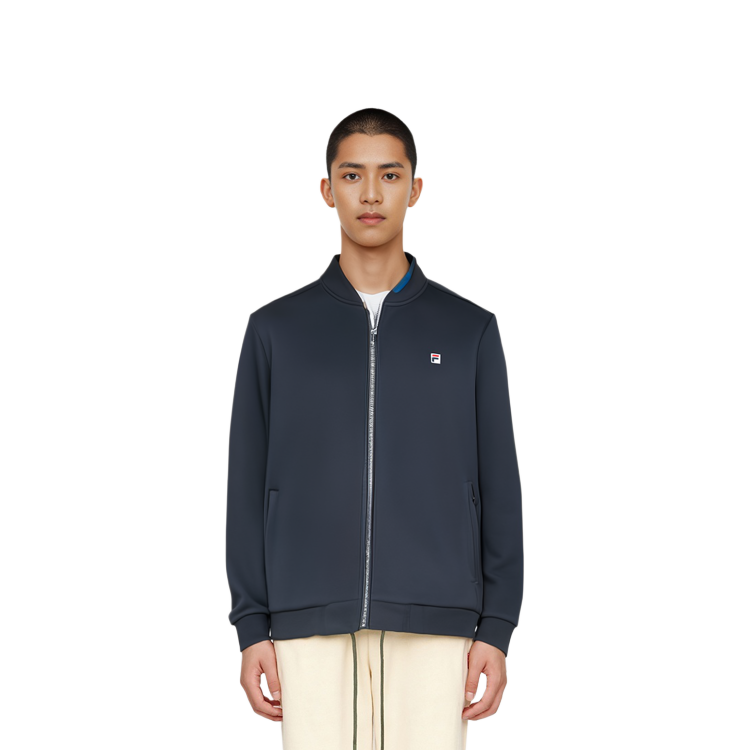 Purchase FILA Knit Baseball Collar Jacket Biru Legendary - Gaya Fashion Musim Gugur F51M338508FNV