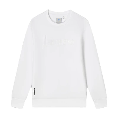 FILA Knit Crewneck Anti-Bacterial Winter Sweatshirt Jade White F11M342203FWT
