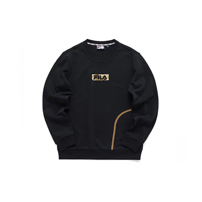 FILA Knit Crewneck Pullover Sweatshirt Black T11M113203F-BK