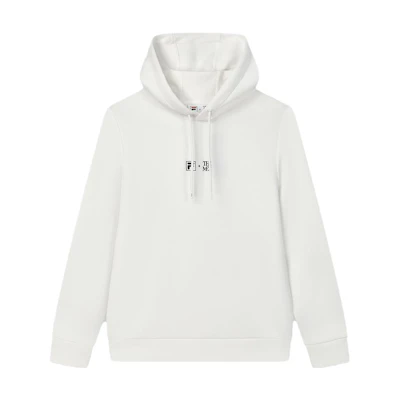 FILA Knit Hoodie Oversized White Casual Sweatshirt for Fall Season F11M348205F-WT