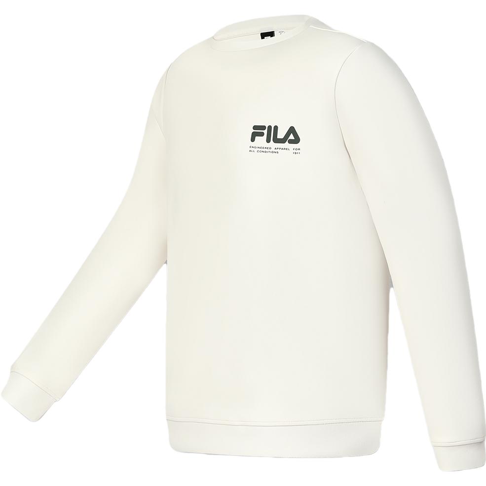 FILA Knit Loose Pullover Antibacterial Sweatshirt Standard White () A11M337205F-WT