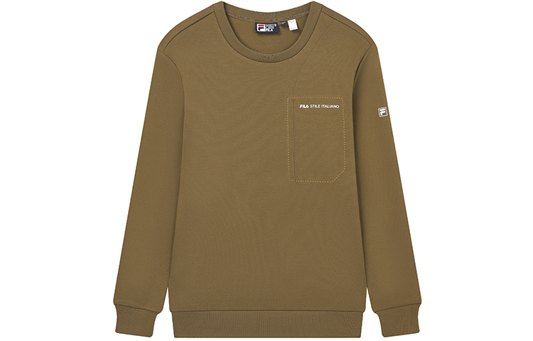 FILA Knit Pullover Basic Casual Crewneck Sweatshirt Men’s Mono Brown F11M332257F-BN