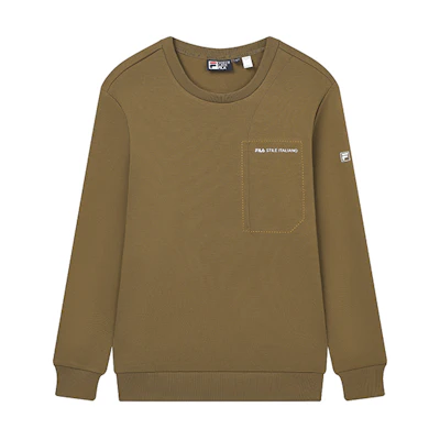 FILA Knit Pullover Basic Casual Crewneck Sweatshirt Men’s Mono Brown F11M332257F-BN