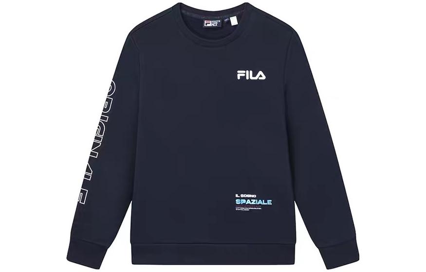 FILA Knit Pullover Crewneck Long Sleeve Sweatshirt - Legend Blue F51M349213ANV