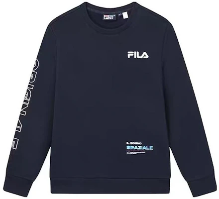 FILA 針織圓領長袖運動衫 - 傳奇藍 F51M349213ANV Order FILA 針織圓領長袖運動衫 - 傳奇藍 F51M349213ANV