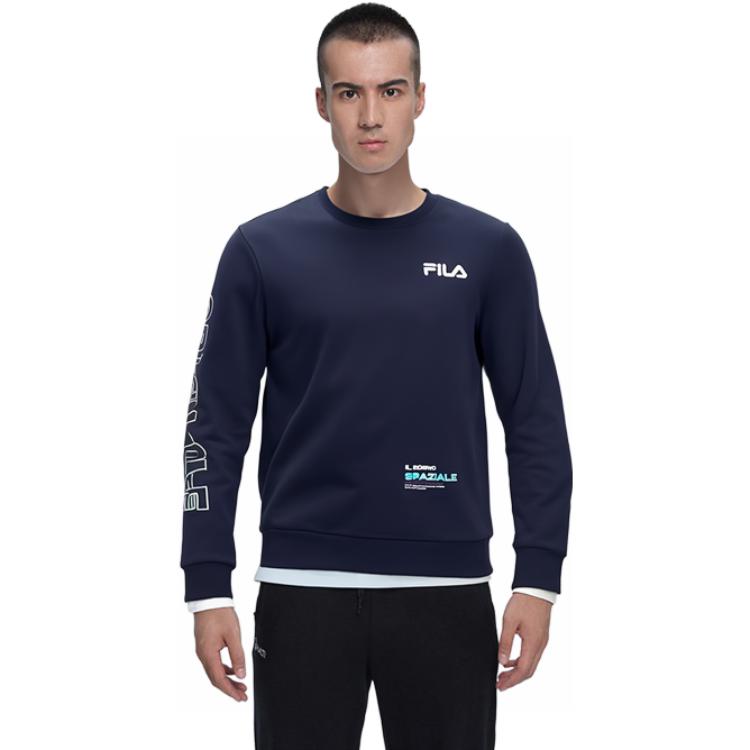 Purchase FILA 針織圓領長袖運動衫 - 傳奇藍 F51M349213ANV