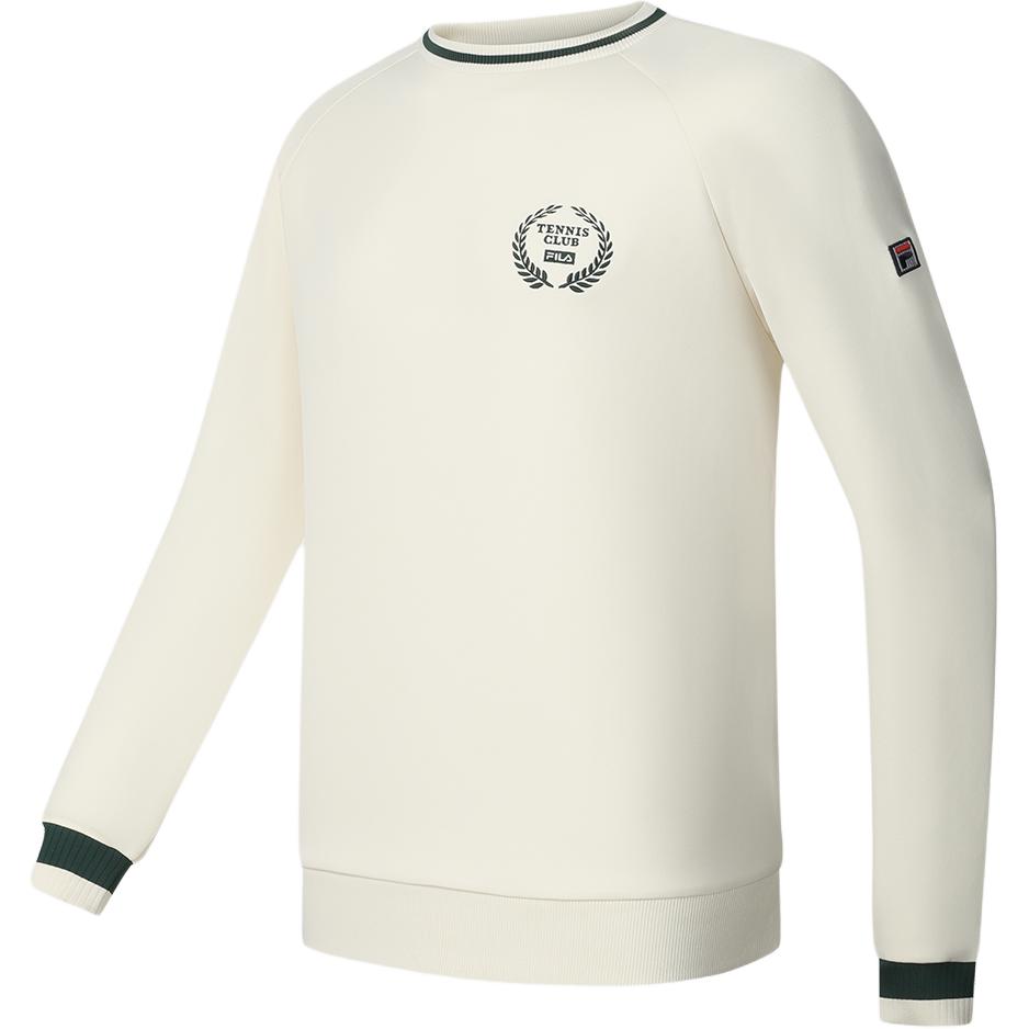 FILA Knit Pullover Crewneck Winter Sweatshirt Yun Gu White A11M413205F-IV