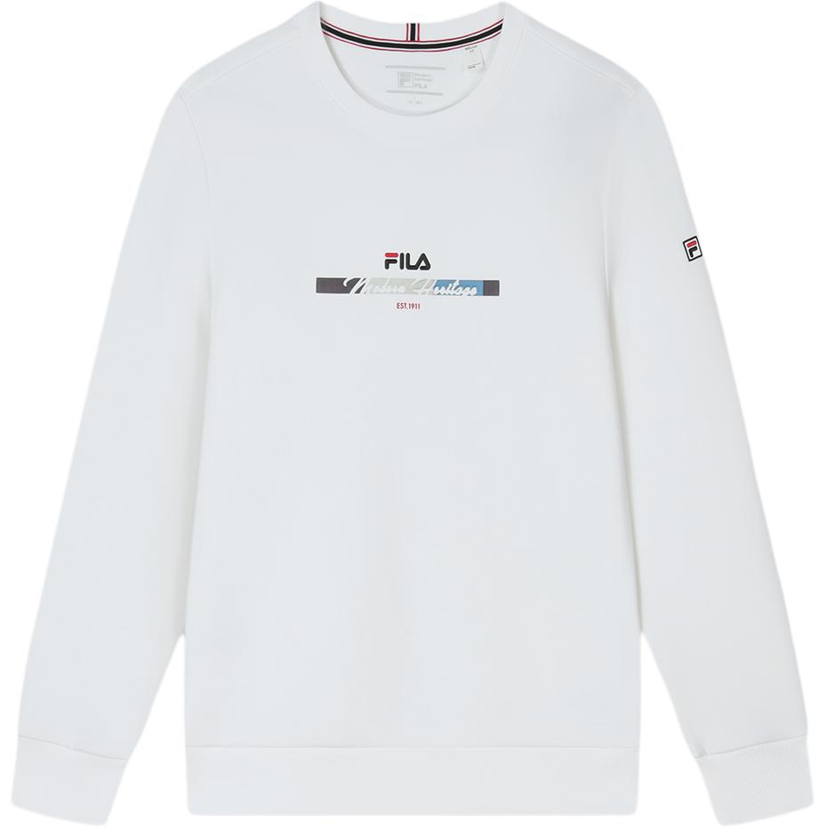FILA Knit Pullover Sweatshirt - Casual Business Style in Standard White F11M411213F-WT
