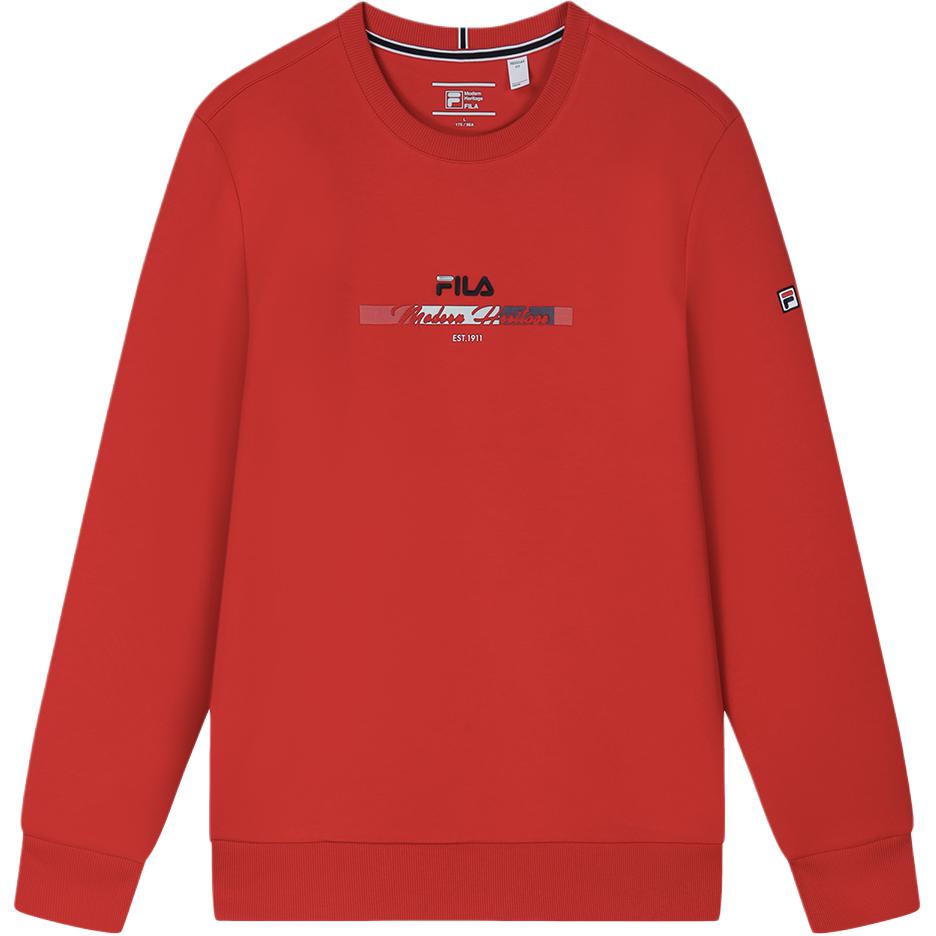 FILA Knit Pullover Sweatshirt - Casual Commuter in Classic Red F11M411213F-RD