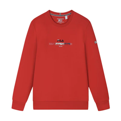 FILA Knit Pullover Sweatshirt - Casual Commuter in Classic Red F11M411213F-RD