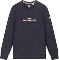 FILA Knit Pullover Sweatshirt Casual Commuter - Legend Blue F11M411213F-NV FILA Knit Pullover Sweatshirt Casual Commuter - Legend Blue F11M411213F-NV