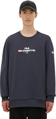 FILA 針織套頭休閒通勤衛衣 - 經典藍 F11M411213F-NV Shop FILA 針織套頭休閒通勤衛衣 - 經典藍 F11M411213F-NV