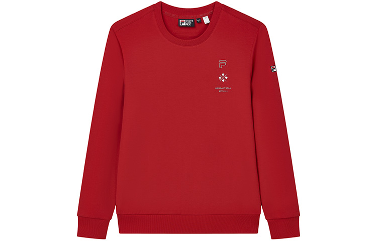FILA Knit Pullover Sweatshirt in Hot Crimson Red F11M218215FRD