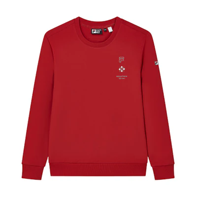 FILA Knit Pullover Sweatshirt in Hot Crimson Red F11M218215FRD