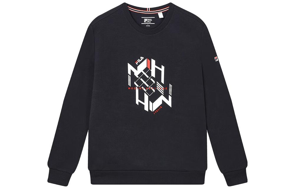 FILA Knit Pullover Sweatshirt Letter Print - Legendary Blue F11M341205F-NV