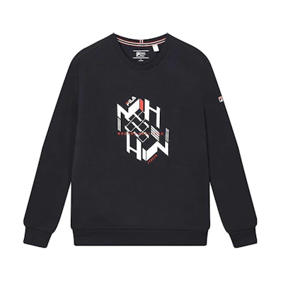 FILA Knit Pullover Sweatshirt Letter Print - Legendary Blue F11M341205F-NV