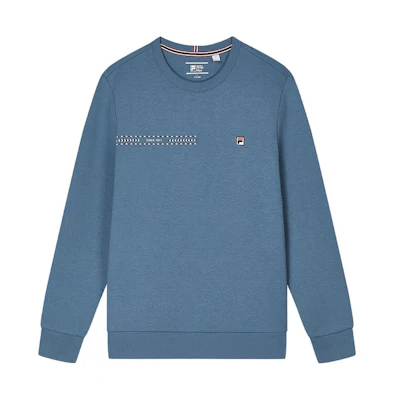 FILA Knit Pullover Sweatshirt Logo Print Casual - Planet Blue F11M341213F-BU